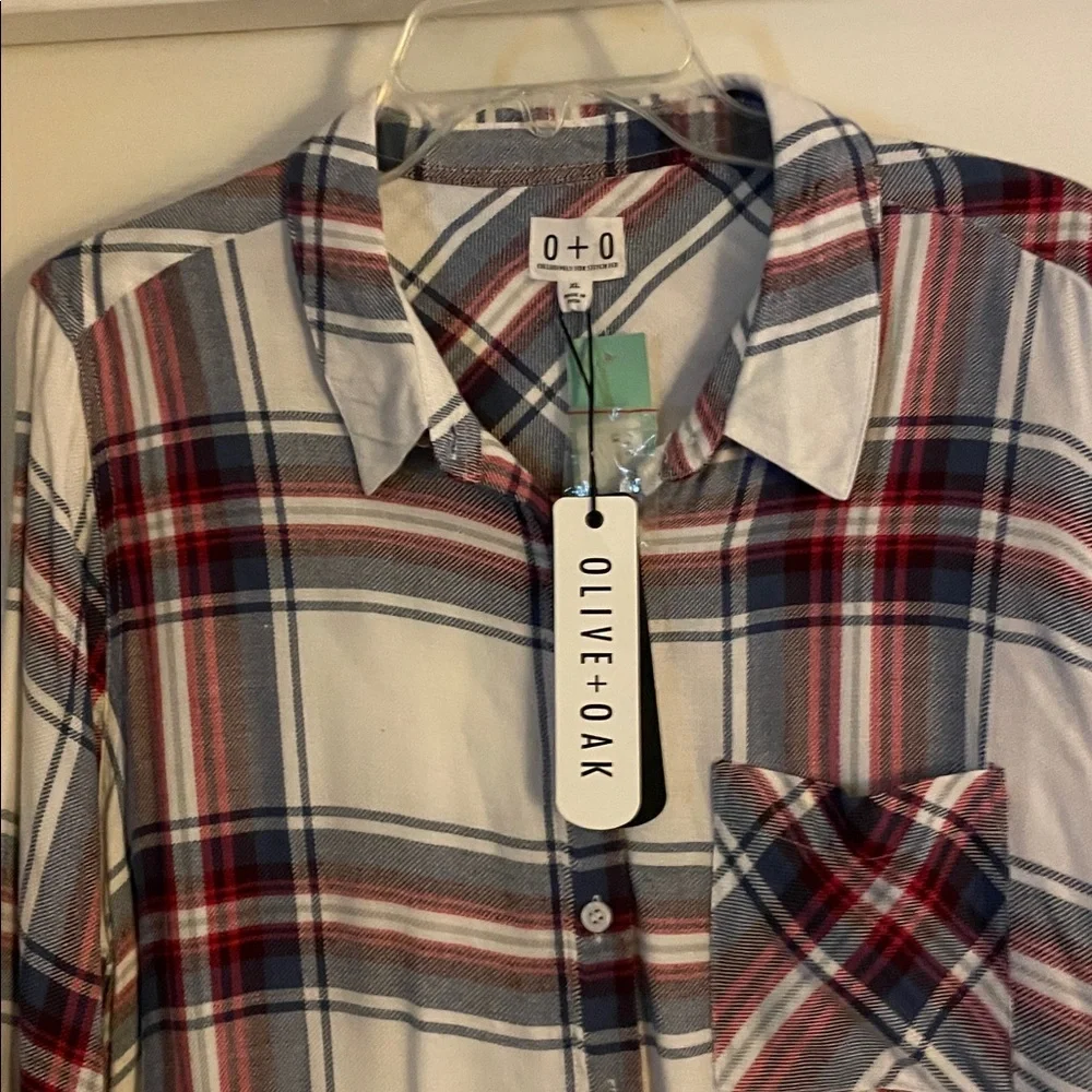 Olive & Oak Multicolor Plaid Shirt size XL - Picture 2 of 4